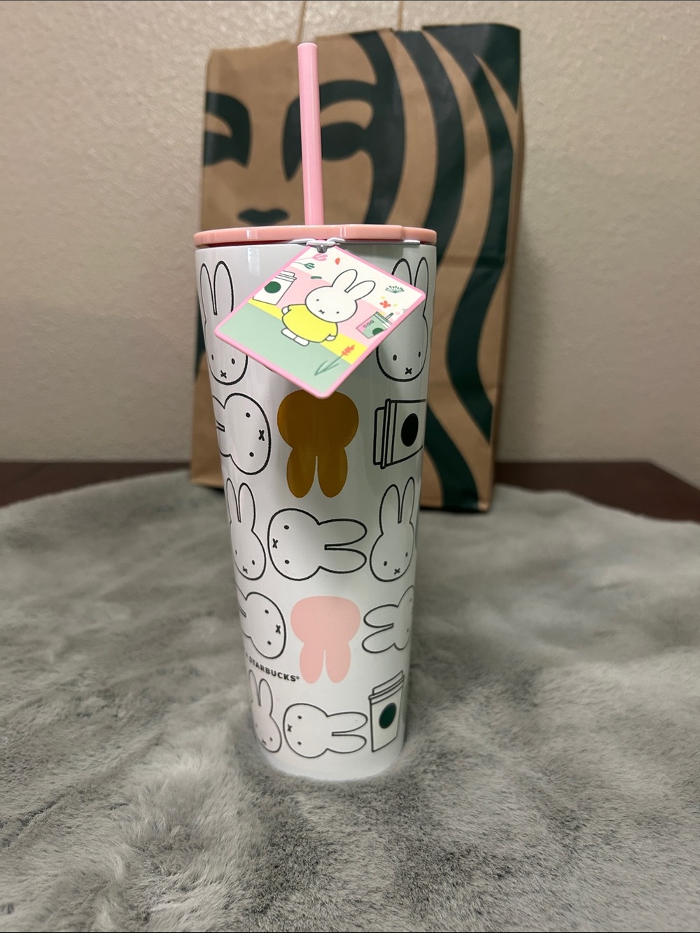 Starbucks Miffy Bunny Pink Lid Tumbler
